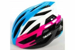 Salutoni Cykelhjelm Til Damer - Blå Hvid Pink - 58-61 Cm -Cykler Salgsbutik Salutoni helm 7 W1800 mg1x 8d