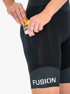 FUSION Womens C3 Bib Shorts Pocket – Str M – Black -Cykler Salgsbutik Womens HP Bib Shorts pocket 0295 Black 7f V2 3848822 750x
