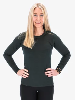 FUSION Womens C3 Merino LS – Str. M Green