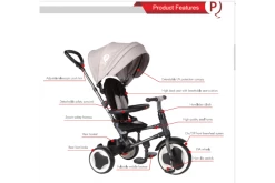 Q-Play QPlay Tricycle Rito 3 In 1 - Drenge Og Piger - Gray Deluxe -Cykler Salgsbutik functies x4ng tb